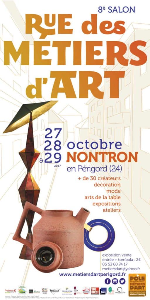 Affiche de Rue des Métiers d'Art - salon métiers d'art à Nontron - 27, 28 et 29 octobre 2017