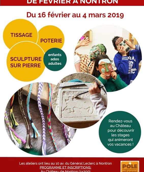 Ateliers métiers d&rsquo;art de février à Nontron