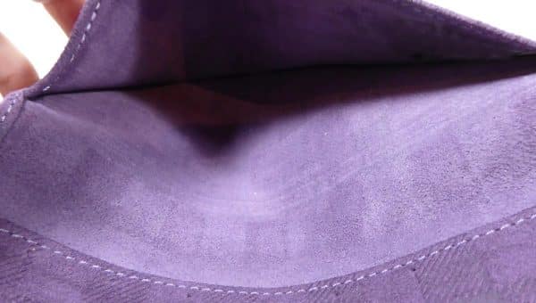 Porte-cartes et chéquier violet -cuir - Anne Rambaud