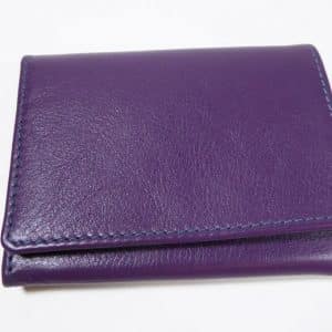 Porte-monnaie violet - cuir - Anne Rambaud