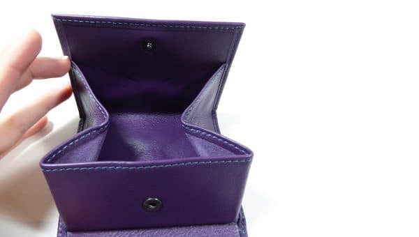 Porte-monnaie violet - cuir - Anne Rambaud