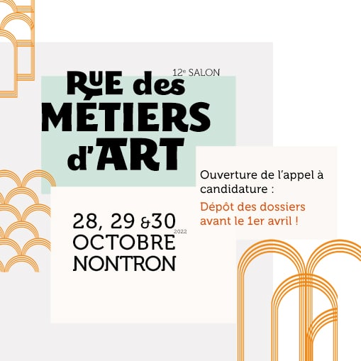 Appel à candidatures – Salon Rue des Métiers d’Art à Nontron 2022